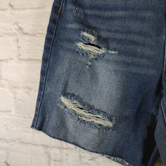 MS BlankNYC Women's The Warren Distressed Blue Ground Rules Denim Shorts NWT 26 - Picture 5 of 12
